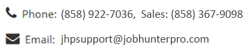 Job Hunter Pro Contact Info